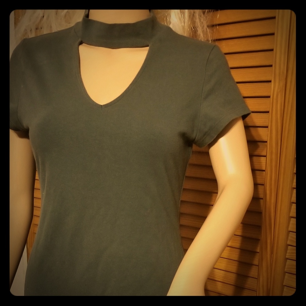 Shortsleve grey/green Bodycon Dress